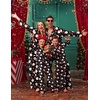 Ekouaer Family Christmas Pajamas Matching Pjs Sets for Women, Men and Kids(Black Santa Claus)