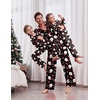 Ekouaer Family Christmas Pajamas Matching Pjs Sets for Women, Men and Kids(Black Santa Claus)