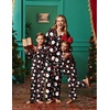 Ekouaer Family Christmas Pajamas Matching Pjs Sets for Women, Men and Kids(Black Santa Claus)