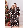 Ekouaer Family Christmas Pajamas Matching Pjs Sets for Women, Men and Kids(Black Santa Claus)
