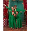 Ekouaer Family Christmas Pajamas Matching Pjs Sets for Women, Men and Kids(Green)
