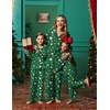 Ekouaer Family Christmas Pajamas Matching Pjs Sets for Women, Men and Kids(Green Santa Claus)