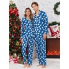 Ekouaer Matching Pajamas For Couples Christmas Pj Set Long Sleeve Lounge Festival Party Sleepwear Blue Bear XXL Women