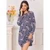 Ekouaer Nightgowns for Women 2 Pack Night Gowns Long Sleeve Sleep Shirts(A Pink Floral/Grey Floral)