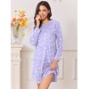 Ekouaer Nightgowns for Women 2 Pack Night Gowns Long Sleeve Sleep Shirts(Pink White Floral/Purple Floral)