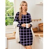 Ekouaer Nightgowns for Women 2 Pack Night Gowns Long Sleeve Sleep Shirts(Red Black Plaid/Purple Plaid)