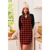 Ekouaer Nightgowns for Women Long Sleeve Night Gown Pullover Sleep Dress(A Red Plaid)