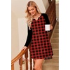 Ekouaer Nightgowns for Women Long Sleeve Night Gown Pullover Sleep Dress(A Red Plaid)