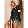 Ekouaer Nightgowns for Women Long Sleeve Night Gown Pullover Sleep Dress(Butterfly)