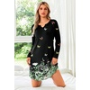 Ekouaer Nightgowns for Women Long Sleeve Night Gown Pullover Sleep Dress(Butterfly)