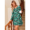 Ekouaer Nightgowns for Women Long Sleeve Night Gown Pullover Sleep Dress(Christmas Green)