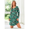 Ekouaer Nightgowns for Women Long Sleeve Night Gown Pullover Sleep Dress(Christmas Green)