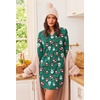 Ekouaer Nightgowns for Women Long Sleeve Night Gown Pullover Sleep Dress(Christmas Green)