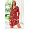 Ekouaer Nightgowns for Women Long Sleeve Night Gown Pullover Sleep Dress(Christmas Red)