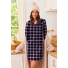 Ekouaer Nightgowns for Women Long Sleeve Night Gown Pullover Sleep Dress(Purple Plaid)