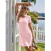 Ekouaer Nightgowns for Women Short Sleeve Sleepshirts Henley Sleepwear(Floral Pink)