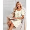 Ekouaer Nightgowns for Women Short Sleeve Sleepshirts Henley Sleepwear(Floral Yellow)