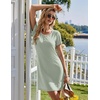 Ekouaer Nightgowns for Women Short Sleeve Sleepshirts Henley Sleepwear(Light Green)