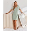 Ekouaer Nightgowns for Women Short Sleeve Sleepshirts Henley Sleepwear(Light Green)