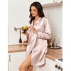 Ekouaer Nightgowns for Women Silk Sleep Shirts Satin Long Sleeve Night Gown(A Champagne)