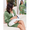 Ekouaer Nightgowns for Women Silk Sleep Shirts Satin Long Sleeve Night Gown(Army Green)