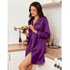 Ekouaer Nightgowns for Women Silk Sleep Shirts Satin Long Sleeve Night Gown(Purple)