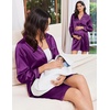 Ekouaer Nightgowns for Women Silk Sleep Shirts Satin Long Sleeve Night Gown(Purple)