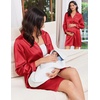 Ekouaer Nightgowns for Women Silk Sleep Shirts Satin Long Sleeve Night Gown(Red)