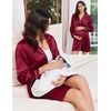 Ekouaer Nightgowns for Women Silk Sleep Shirts Satin Long Sleeve Night Gown(Wine Red)