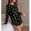 Ekouaer Pajama Sets Sexy Lounge Sets Long Sleeve and Side Split Shorts Pjs(Black Teddy Bear)