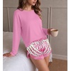 Ekouaer Pajama Sets Sexy Lounge Sets Long Sleeve and Side Split Shorts Pjs(Skeleton Hand Heart)