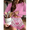 Ekouaer Pajama Sets Sexy Lounge Sets Long Sleeve and Side Split Shorts Pjs(Skeleton Hand Heart)