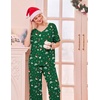 Ekouaer Pajama Sets Womens 2 Piece Short Sleeve Long Pants Pjs Lounge Set(Christmas Green)