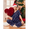 Ekouaer Pajama Sets Womens 2 Piece Short Sleeve Long Pants Pjs Lounge Set(Christmas Navy)