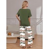 Ekouaer Pajama Sets Womens 2 Piece Short Sleeve Long Pants Pjs Lounge Set(Ombre Green)