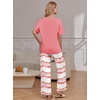 Ekouaer Pajama Sets Womens 2 Piece Short Sleeve Long Pants Pjs Lounge Set(Ombre Orange Pink)
