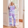 Ekouaer Pajama Sets Womens 2 Piece Short Sleeve Long Pants Pjs Lounge Set(Tie Dye Purple)