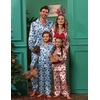 Ekouaer Pajamas for Family Satin Long Sleeve Pjs Button Down Lounge Set(Blue Christmas Goblin)