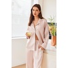Ekouaer Pajamas for Family Satin Long Sleeve Pjs Button Down Lounge Set(Champagne)