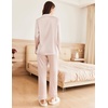 Ekouaer Pajamas for Family Satin Long Sleeve Pjs Button Down Lounge Set(Champagne)