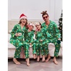 Ekouaer Pajamas for Family Satin Long Sleeve Pjs Button Down Lounge Set(Green Christmas Gingerbread)