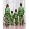 Ekouaer Pajamas for Family Satin Long Sleeve Pjs Button Down Lounge Set(Green Christmas Santa)