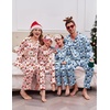 Ekouaer Pajamas for Family Satin Long Sleeve Pjs Button Down Lounge Set(Pink Christmas Goblin)