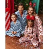 Ekouaer Pajamas for Family Satin Long Sleeve Pjs Button Down Lounge Set(Pink Christmas Goblin)