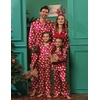 Ekouaer Pajamas for Family Satin Long Sleeve Pjs Button Down Lounge Set(Red Christmas Gingerbread)