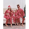 Ekouaer Pajamas for Family Satin Long Sleeve Pjs Button Down Lounge Set(Red Christmas Gingerbread)