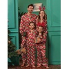 Ekouaer Pajamas for Family Satin Long Sleeve Pjs Button Down Lounge Set(Red Christmas Goblin)