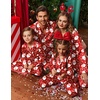 Ekouaer Pajamas for Family Satin Long Sleeve Pjs Button Down Lounge Set(Red Christmas Santa)