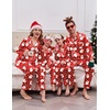 Ekouaer Pajamas for Family Satin Long Sleeve Pjs Button Down Lounge Set(Red Christmas Santa)