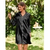 Ekouaer Satin Nightgowns for Women Silk Sleep Shirts Button Down Sleepwear(Black)